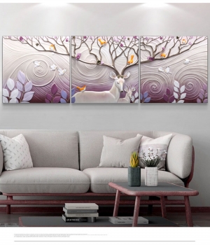 Tranh decor hươu nghệ thuật TSA 023