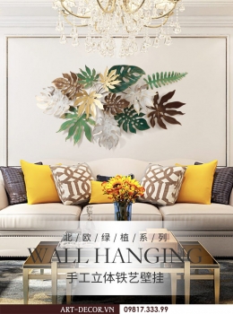 Tranh lá nghệ thuật độc đáo trang trí phòng khách TS 090