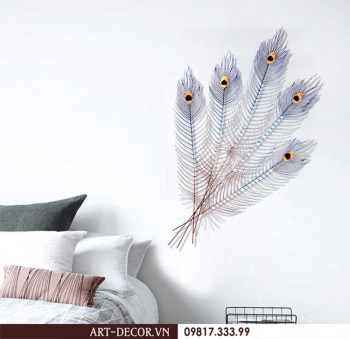 Tranh kim loại lông vũ trang trí nội thất TS 168