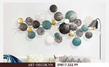 Tranh sắt treo tường lá sen độc đáo TS 169