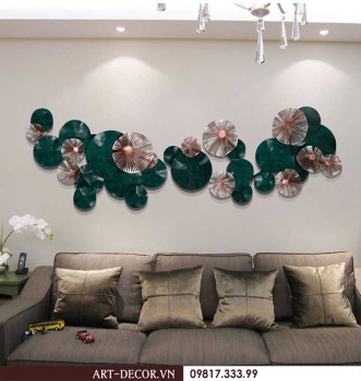 Tranh trang trí lá sen đen độc, lạ TS 170