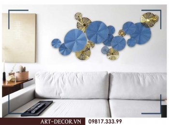 Tranh sắt tạo hình lá sen trang trí nội thất TS 173