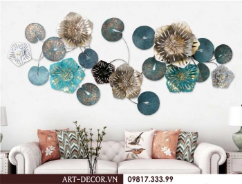 Tranh sắt treo tường lá sen xanh trẻ chung TS 171