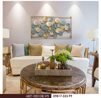 Tranh nhập khẩu hoa sen xanh TS 216