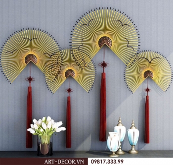Tranh decor trang trí hình quạt TS 240