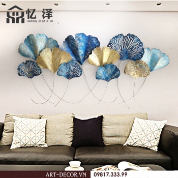 Tranh lá Ginko đa sắc trang trí nội thất TS 249