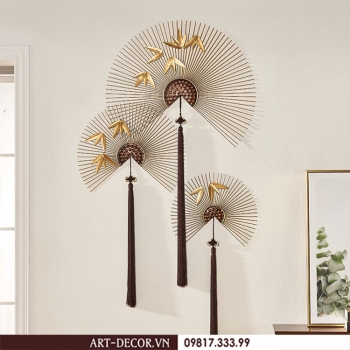 Tranh decor hình quạt trang trí nội thất TS 254