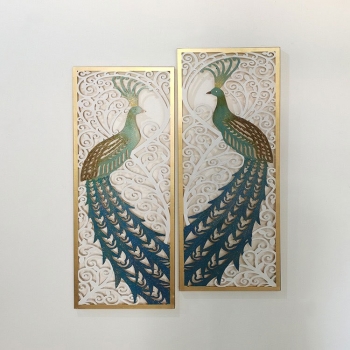 Tranh sắt chim công nghệ thuật trang trí TS 659