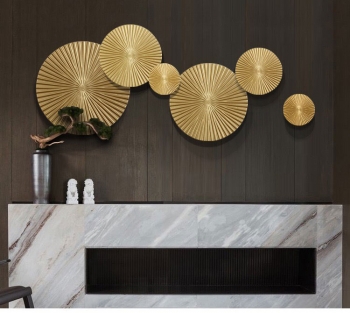 Decor kim loại tròn trang trí phòng khách TS 831