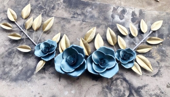 Hoa decor kim loại trang trí phòng khách TS 844