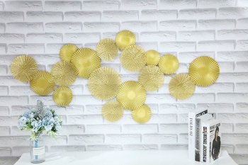 Tranh sen vàng hiện đại trang trí phòng khách TS 858