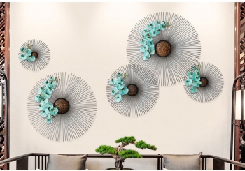 Tranh tròn hoa lan trang trí nội thất TS 916