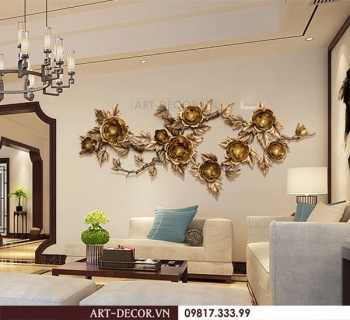 Tranh sắt hoa mẫu đơn nghệ thuật TS 051