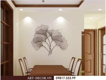 Tranh decor lá cây trang trí phòng khách TS 057