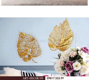 Tranh lá vàng trang trí sang trọng TS 058