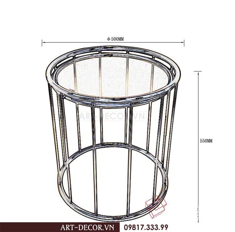 Bàn phòng khách inox cao cấp BA 006 2