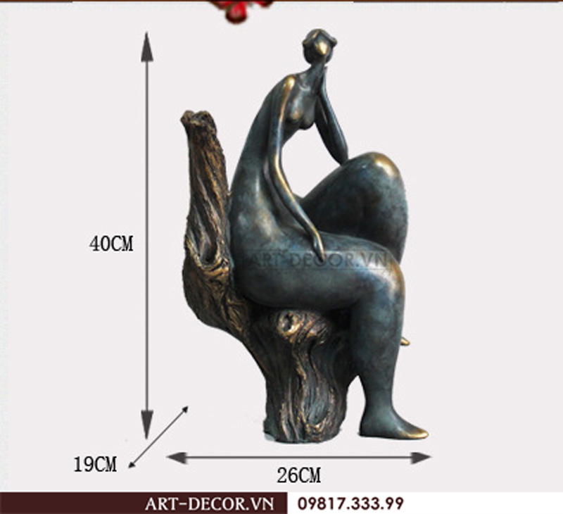 Phù điêu thiếu nữ decor DEC 004 3