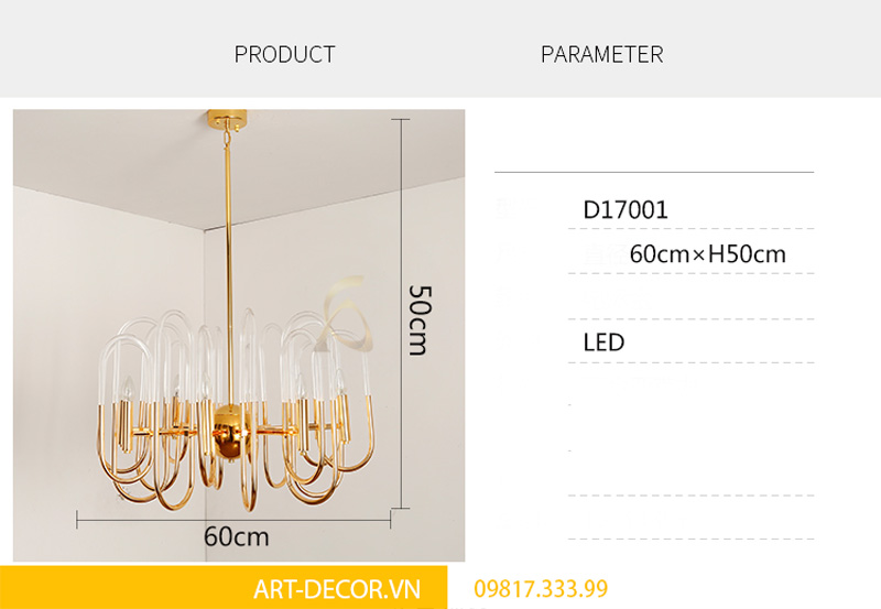 đèn chùm hiện đại dcc 008 12