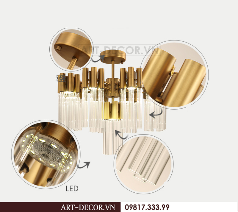 Đèn chùm cao cấp pha lê DCC 024 5