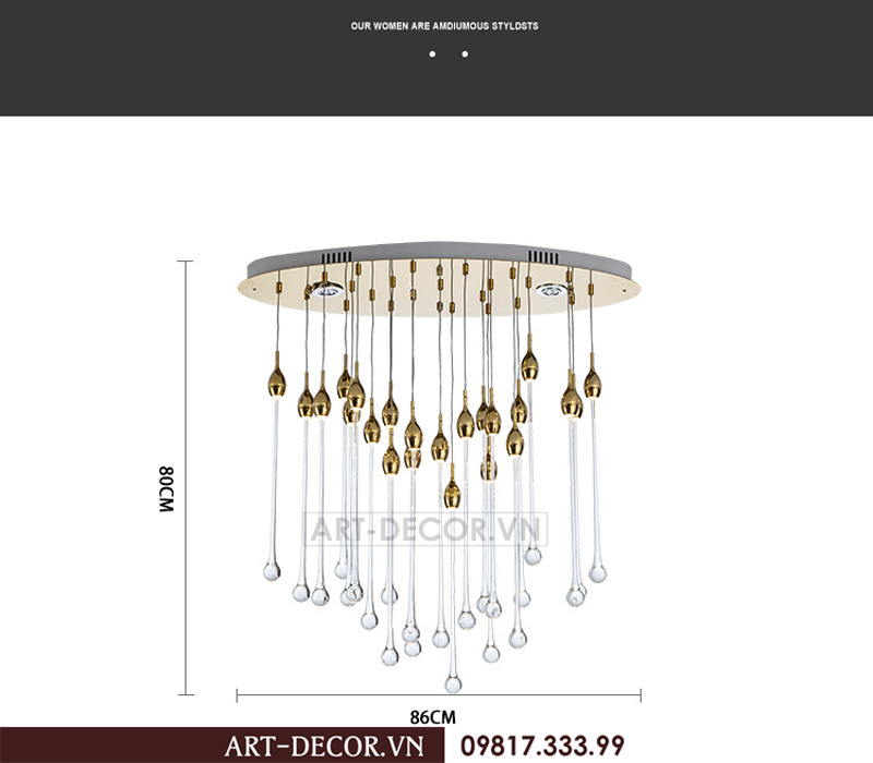 Đèn chùm thả trần trang trí phòng khách DCC 025 7