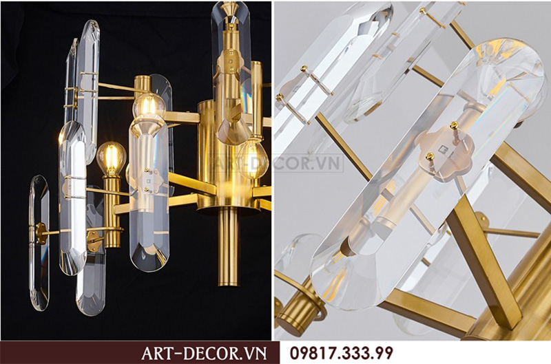 Đèn chùm pha lê phòng khách độc đáo DCC 028 12