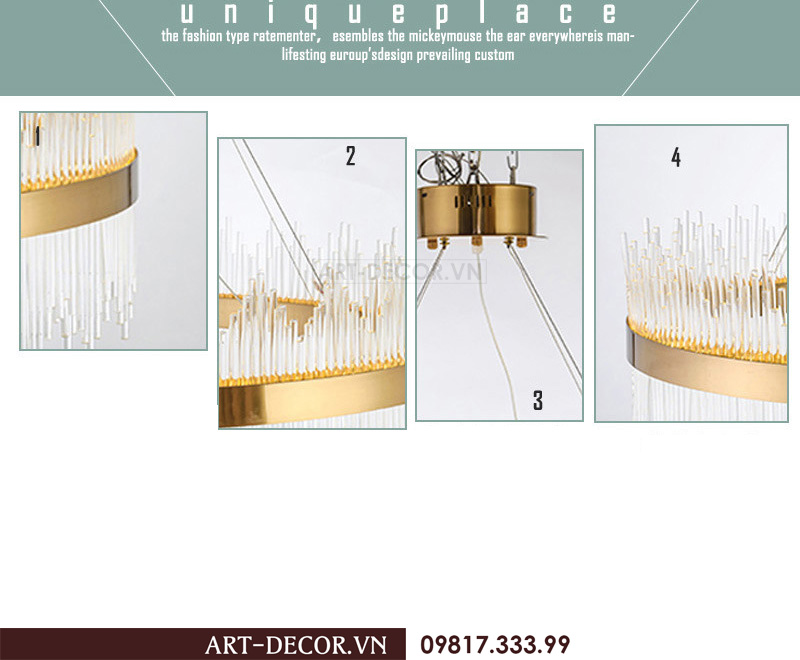 Đèn thả pha lê phòng khách DCC 032 7