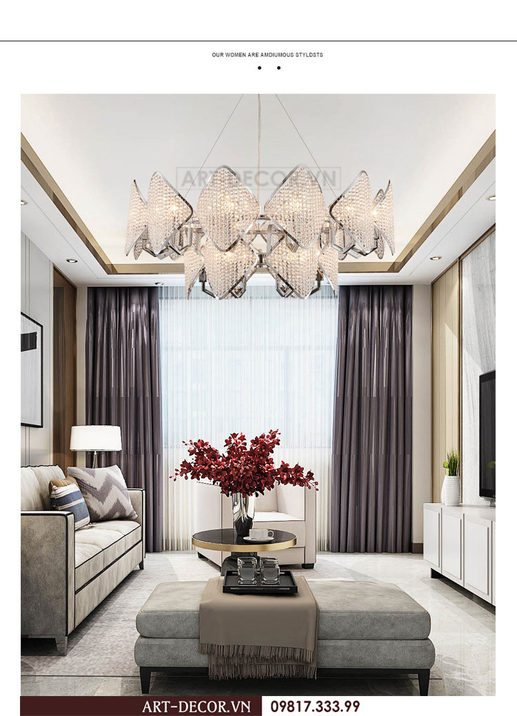 Đèn chùm pha lê trang trí sang trọng DCC 054 4