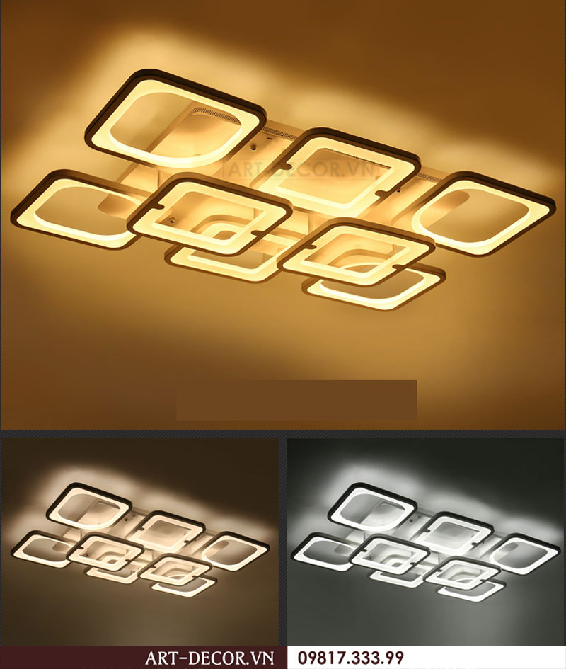 Đèn led ốp trần vuông ấn tượng LED 004 11
