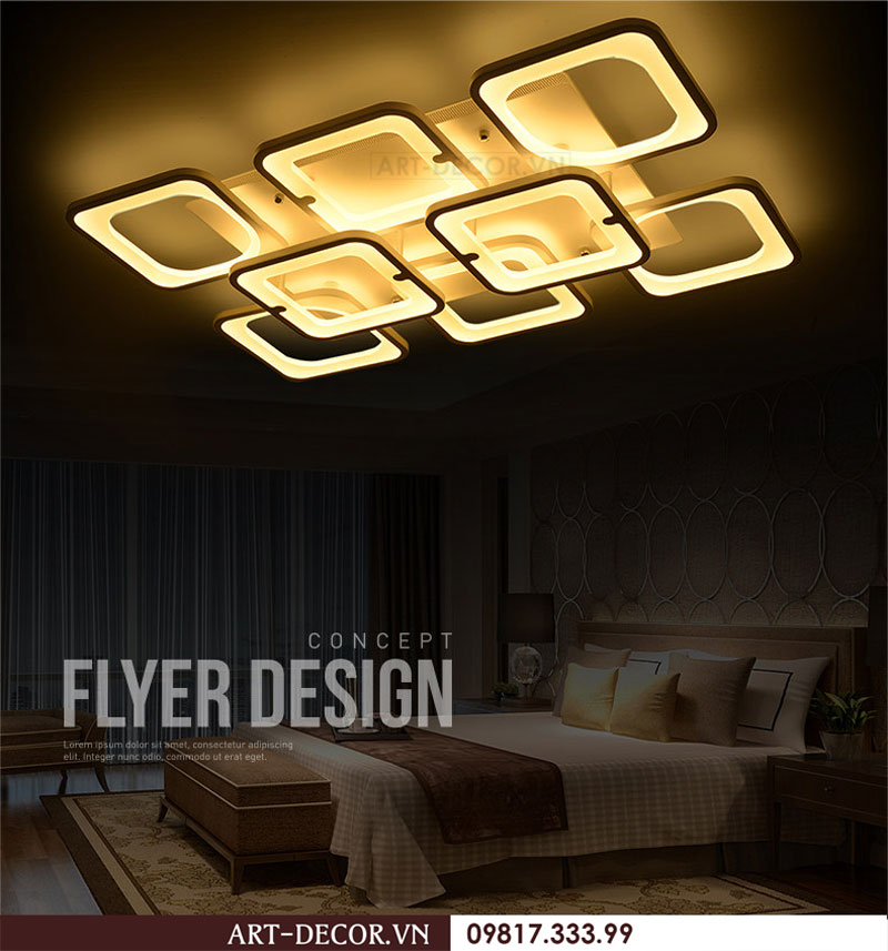 Đèn led ốp trần vuông ấn tượng LED 004 12