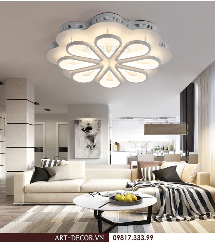Đèn led ốp trần hoa sen đá LED 011 2