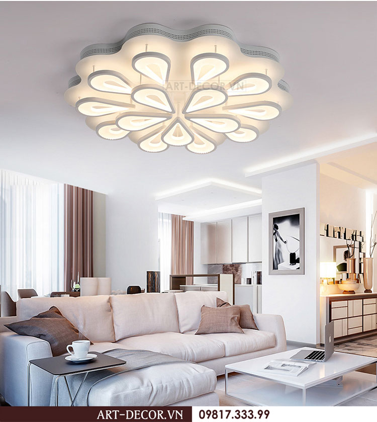 Đèn led ốp trần hoa sen đá LED 011 4