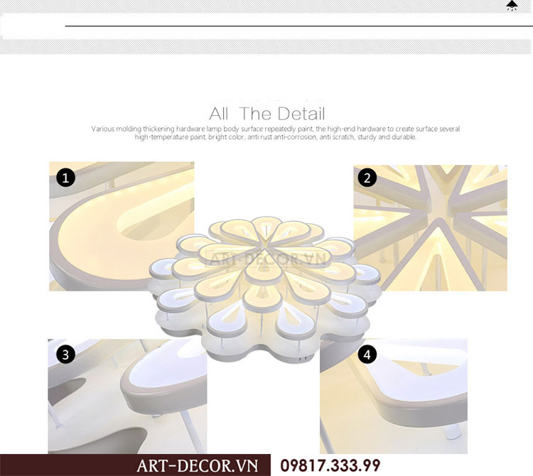 Đèn led ốp trần hoa sen đá LED 011 5