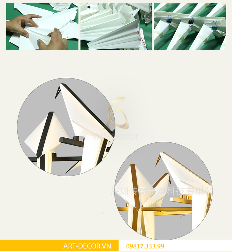 đèn chùm chim hạc hiện đại dpk 002 2