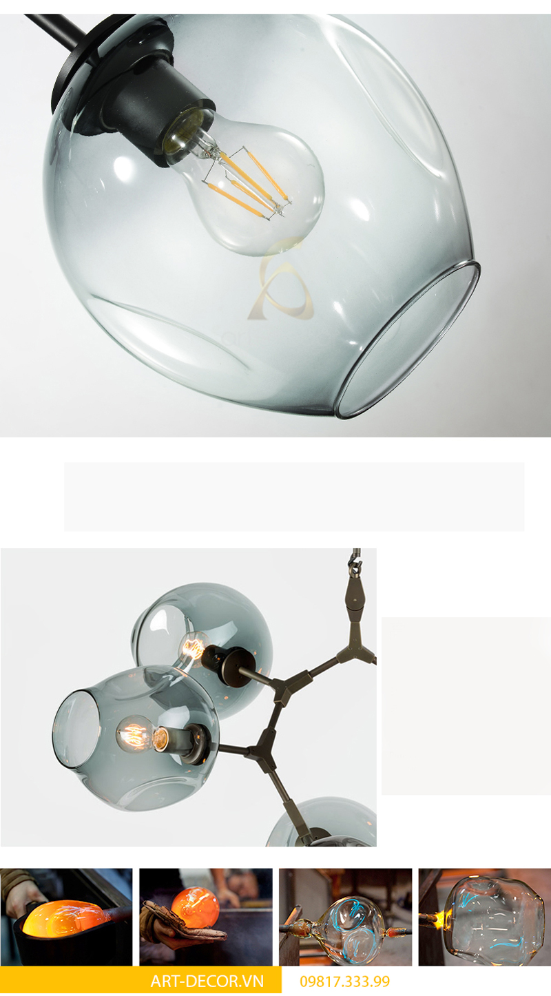 đèn phòng khách adel bubble dpk 003 9