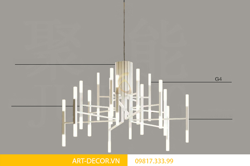 đèn chùm nến hiện đại dpk 005 6