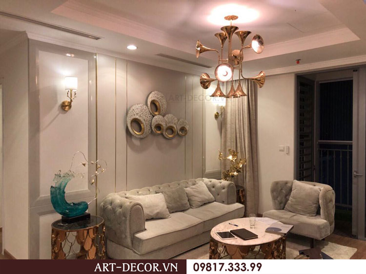Sản phẩm thực tế thi công lắp đặt đèn trang trí nội thất căn hộ 16 Park Hill, Times City 3