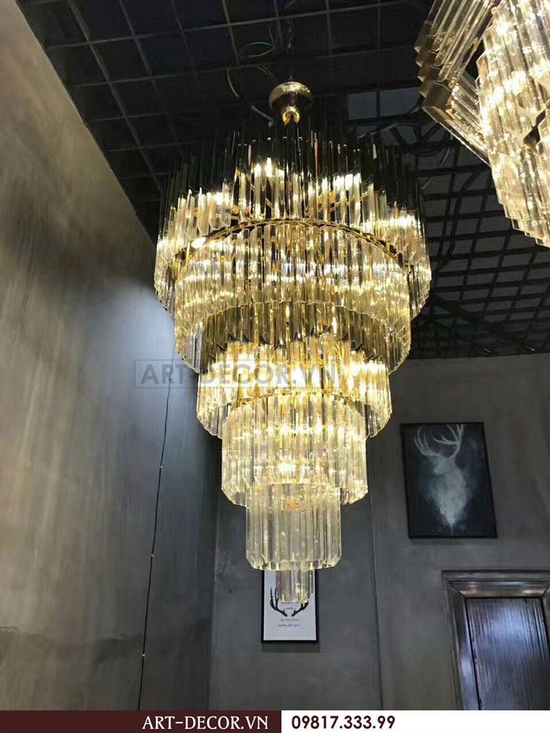 Công trình thực tế đèn chùm pha lê, đèn ngủ sang trọng 8