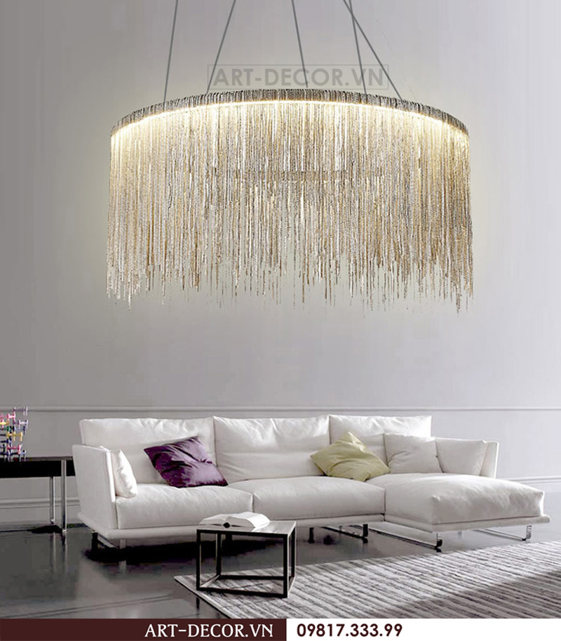 Đèn chùm pha lê trang trí phòng khách, đèn thả pha lê cao cấp 6