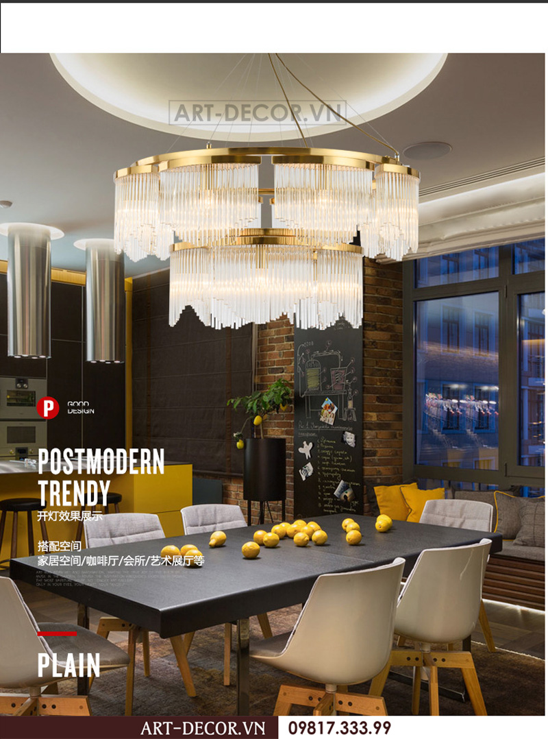 Đèn chùm cao cấp, đèn pha lê phòng khách 18