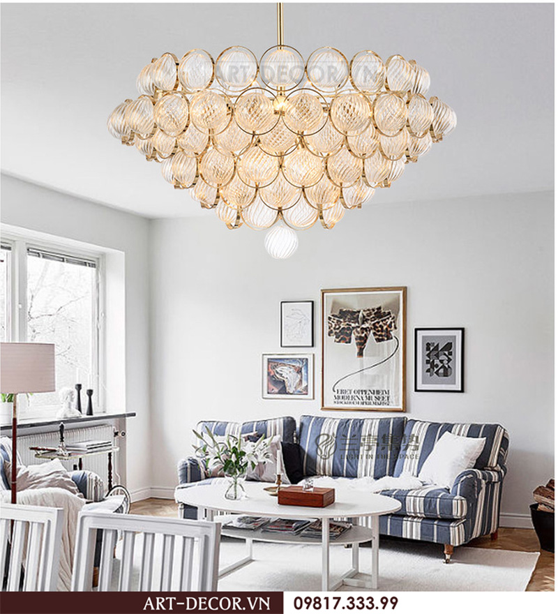 Đèn chùm cao cấp, đèn pha lê phòng khách 7