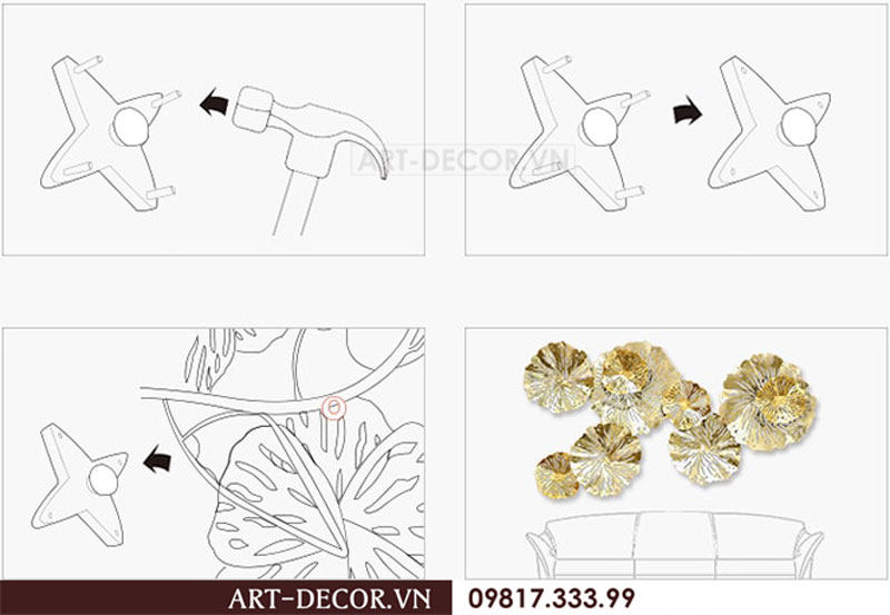 Tranh chất liệu sắt treo tường TS 049 3