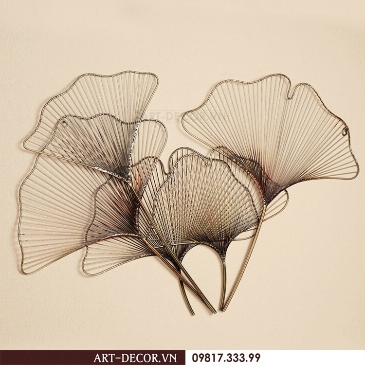 Tranh decor lá cây trang trí phòng khách TS 057 1