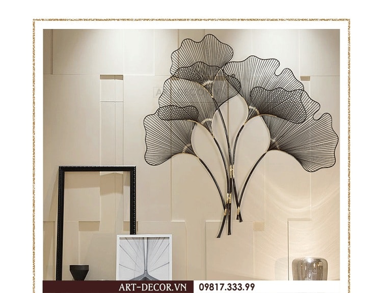 Tranh decor lá cây trang trí phòng khách TS 057 2